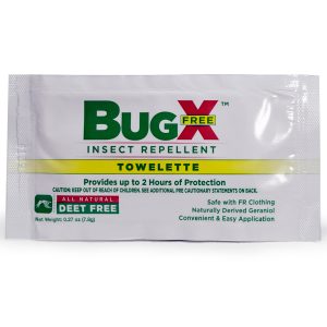 BugX Insect Repellent Skin Protection Solution, FR Safe, 0.27 oz, Towelette, 1 Each