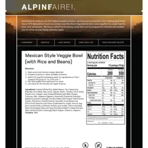 Alternative view of Mexican Style Veggie Bowl - Cook in the Pouch