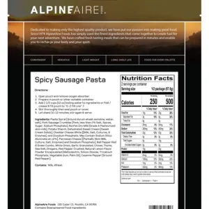 Alternative view of Spicy Sausage Pasta - Cook in the Pouch