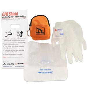 CPR Orange Beltloop Keychain Backpack with Faceshield, Gloves, and Cleansing Wipes - Image 4