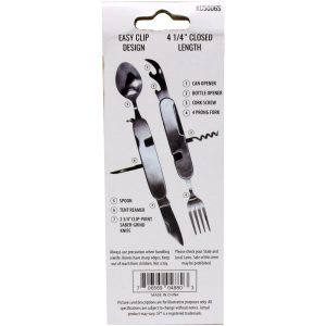Knife/ Fork / Spoon Combo Utility Tool with Can & Bottle Opener - Image 3